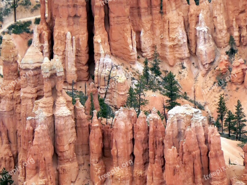 Usa Cliff Bryce Canyon Hoodoos Erosion