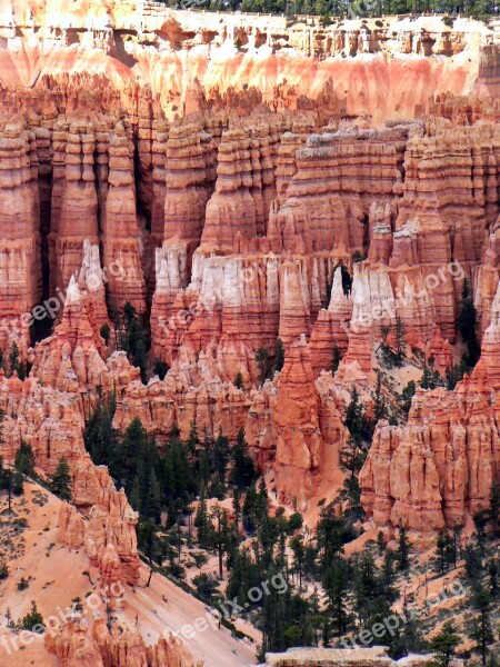 Usa Cliff Bryce Canyon Hoodoos Erosion