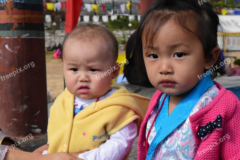 Children Bhutan Asia Baby Life