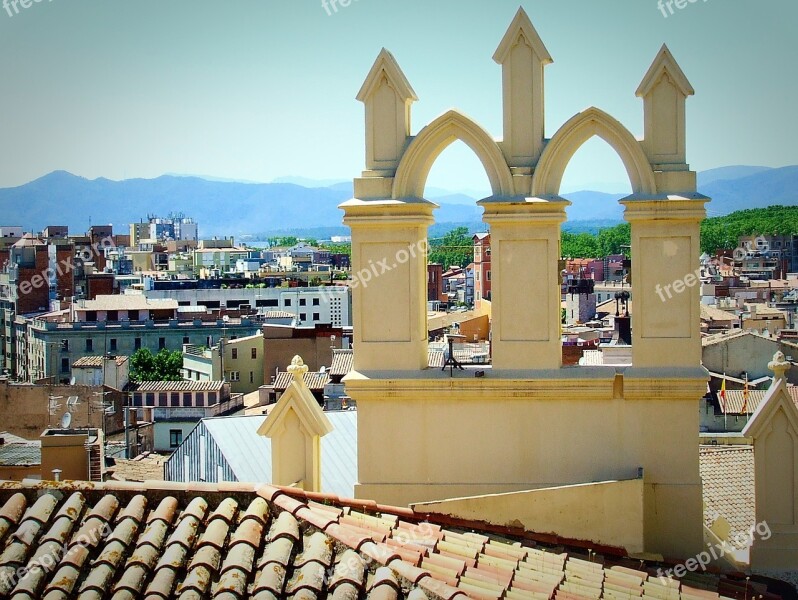 Girona Old Town Catalonia Rooftop Europe