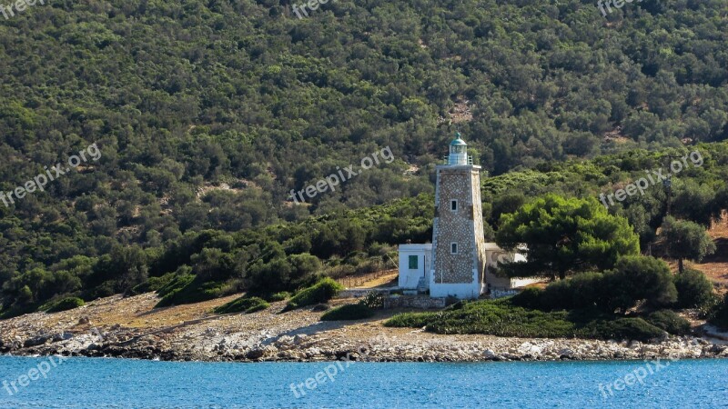 Lighthouse Pelio Peninsula Scenery Greece