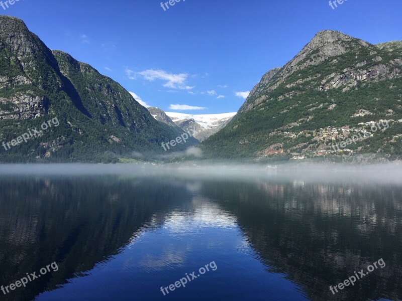 Breen Glacier Fjord Norway Water Lake