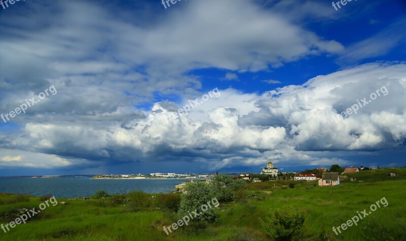 Sea Black Sea Crimea Clouds Summer