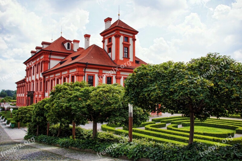 Concluded Trojans Prague Palace Castle Schlossgarten