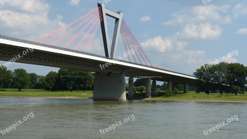 Building Bridge Düsseldorf River Steel Bridge