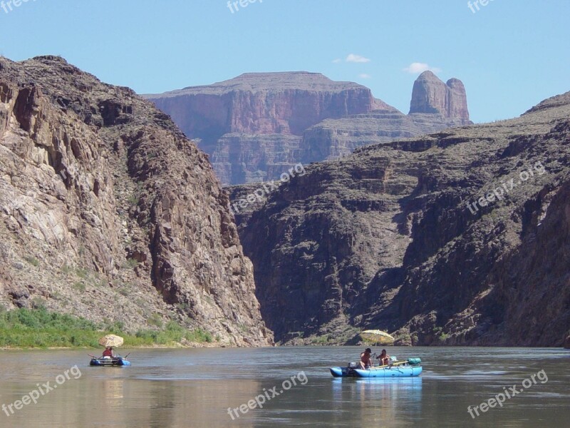 Landscape Boating Colorado River Grand Canyon Fun