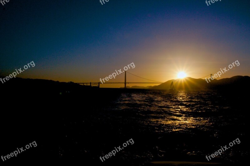 San Francisco Harbour Sunset Golden