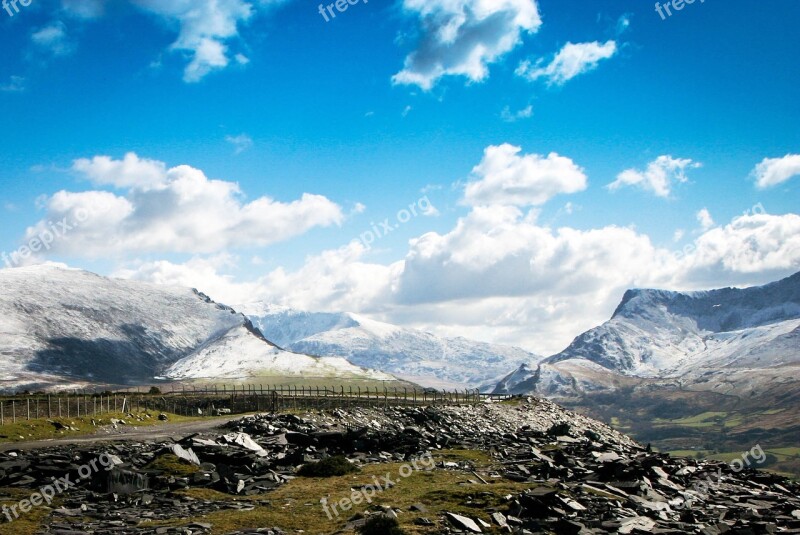 Cilgwyn Mountains Snow Wales Landscape