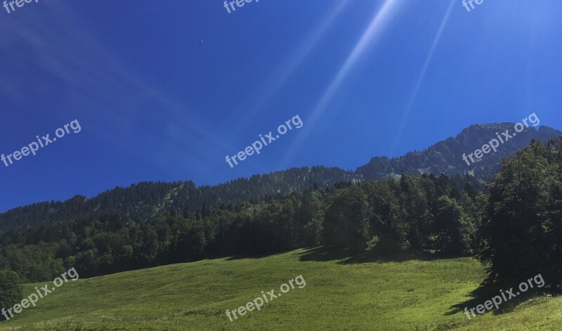 Nature Switzerland Gruyère Mountain Sky