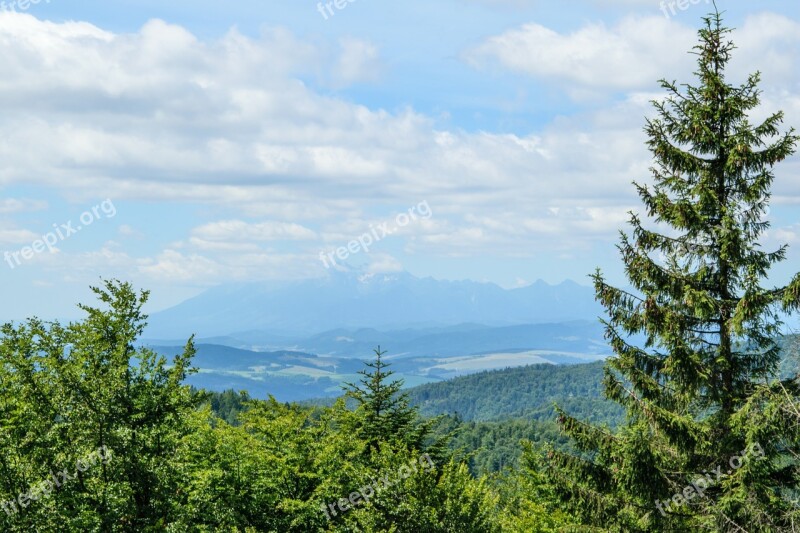 Mountain Landscape Panorama Mountain High Tatras Slovakia Europe