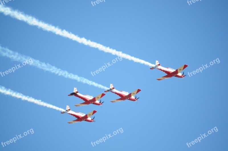 Planes Flying Formation Sky Aircraft