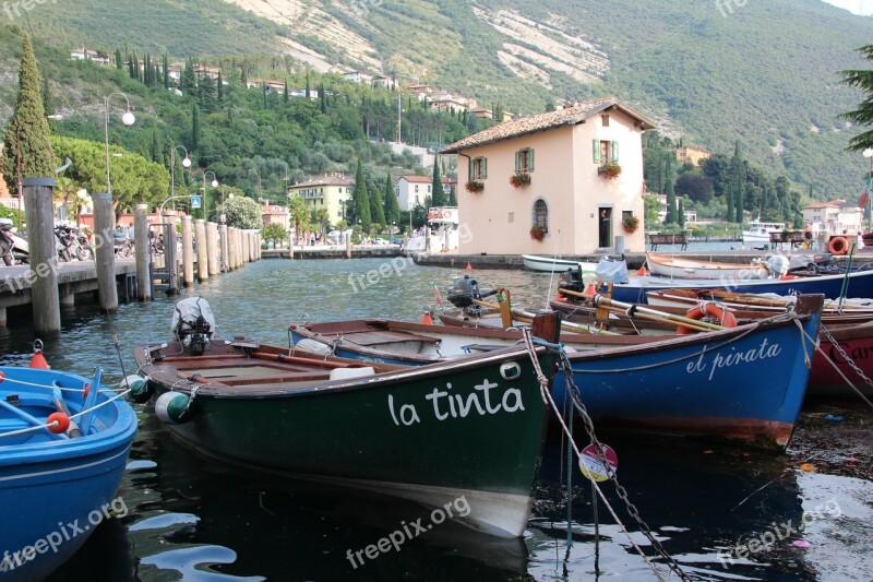 Torbole Garda Port Garda Mountains Boat Mooring