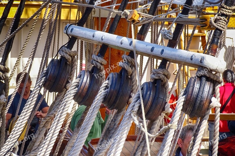 Sailing Boat Pulley Rope Deck Rigging