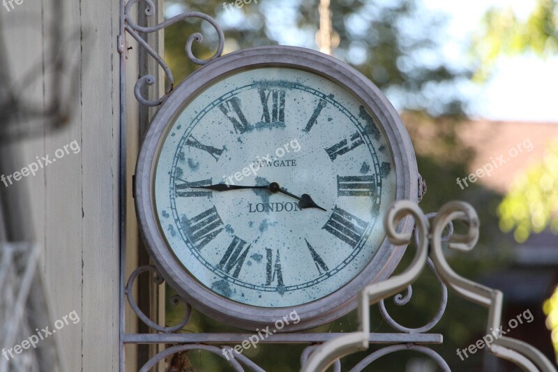 Antique Clock England Country House Style Wall Clock Shabby