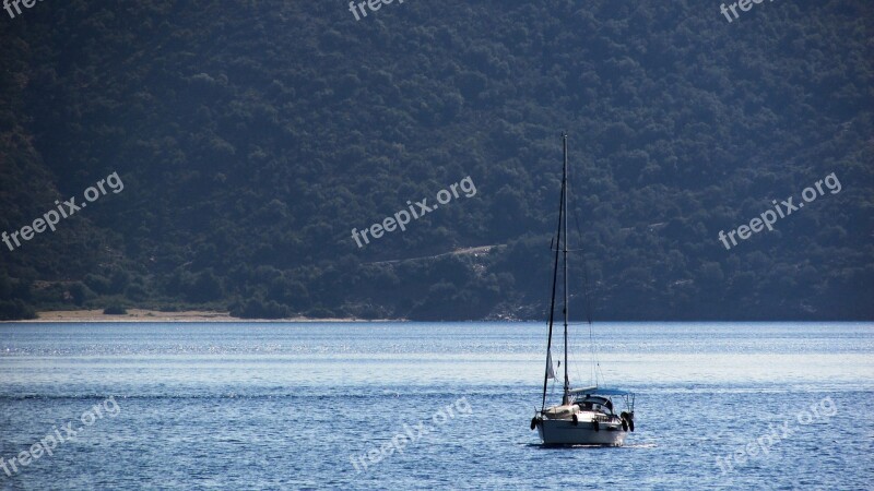 Greece Pelio Peninsula Yacht Landscape