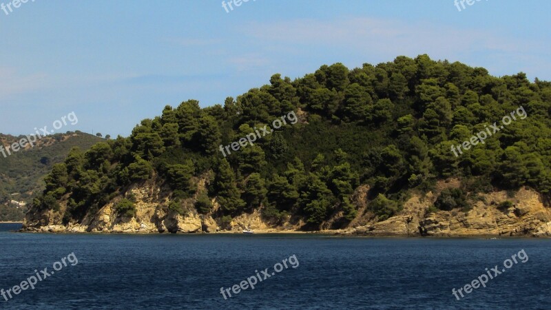 Greece Skiathos Island Coastline Greek