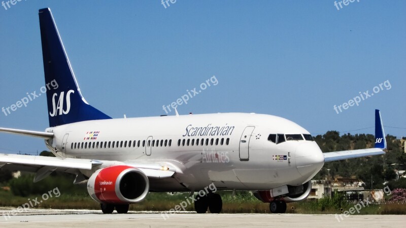 Airplane Airport Scandinavian Airlines Aircraft