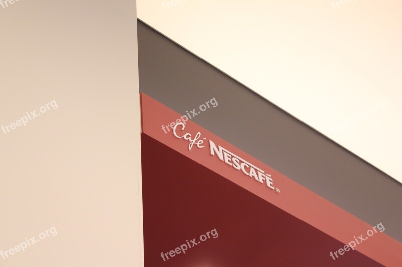 Nescafe Cafe Logo Red Ceiling