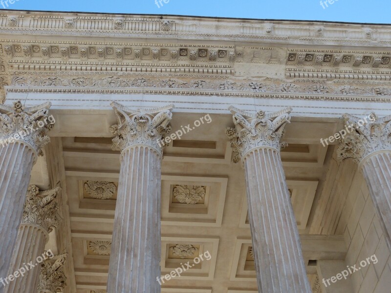 Nimes France South Of France Temple Pillar