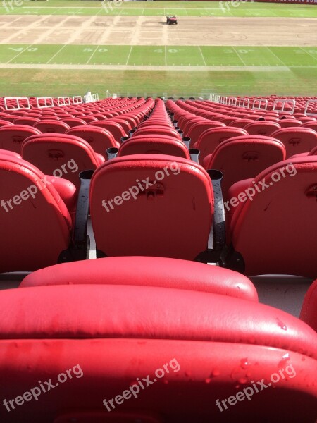 Stadium Seats Red Stadium Football Empty