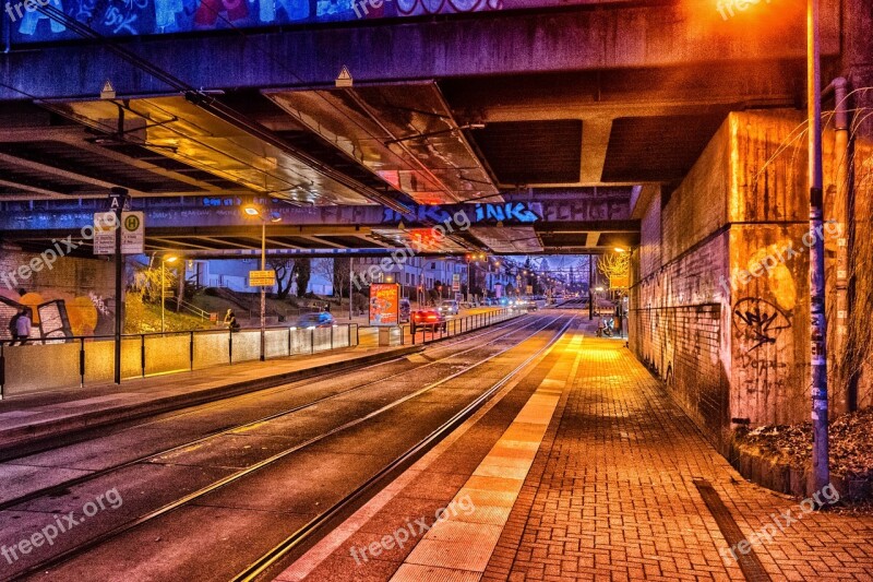 Road Graffiti Tram Stop Art