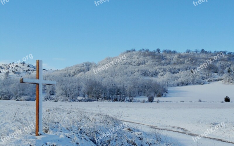 Cruz Landscape Snow Blue Sky Winter