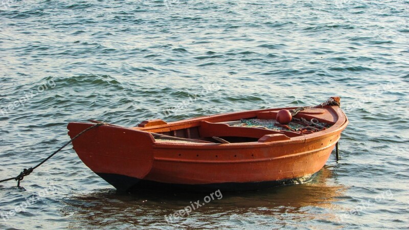 Boat Sea Summer Orange Greece