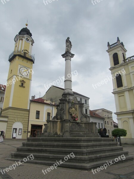 Banska Bystrica Center Slovakia Buildings Cloudy