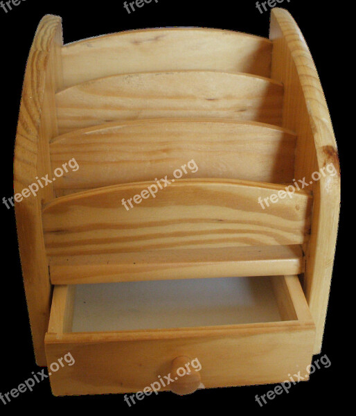 Wood Drawer Compartment Storage Remote Control