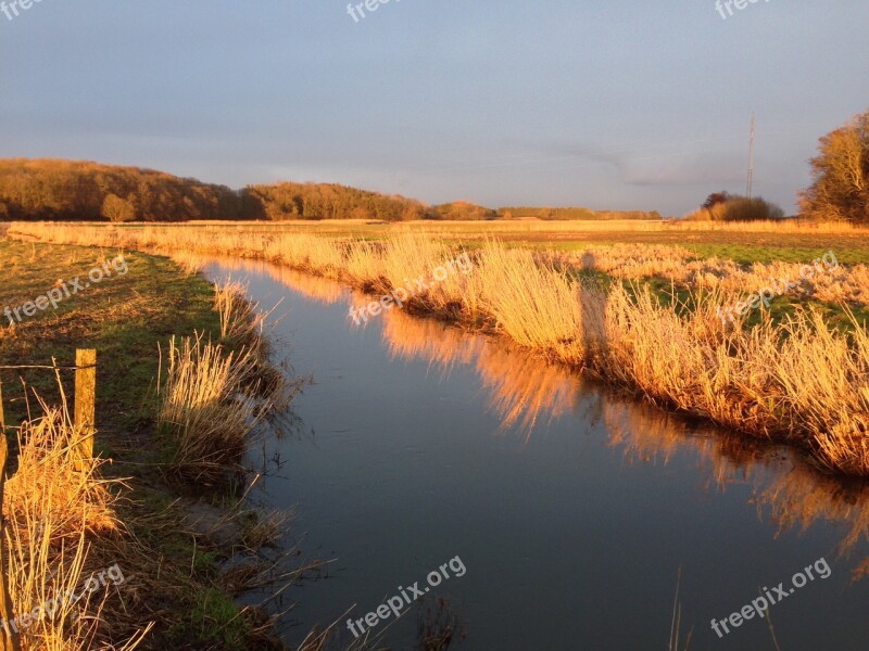 Evening Light Streams Fishing Free Photos