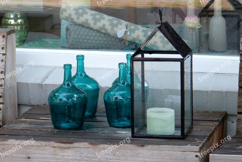 Deco Green Bottles Candle Decoration