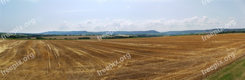 Panorama Cornfield Harvested Vision Rural