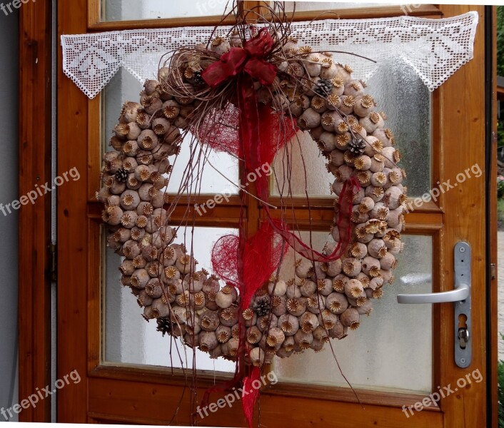 Poppy Poppy Capsules Wreath Seed Capsules Decoration