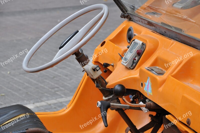 Mehari Car Orange Steering Wheel Dashboard