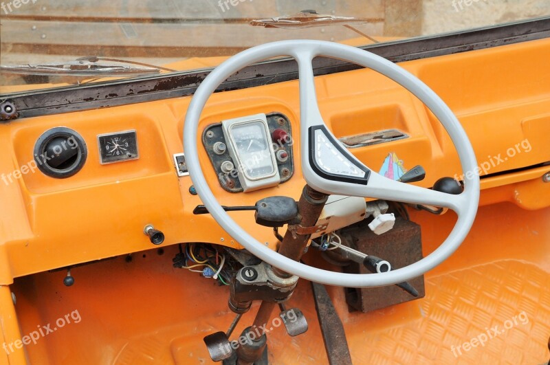 Mehari Car Orange Steering Wheel Dashboard