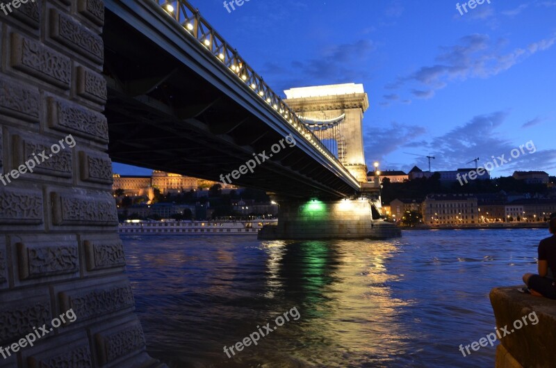 Chain Bridge Danube Budapest Bridge Free Photos