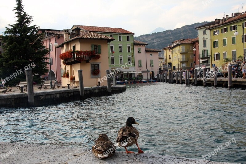 Italy Garda Torbole Mountains Boats