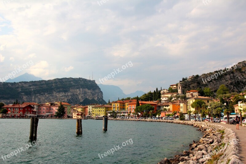 Italy Garda Torbole Mountains Boats