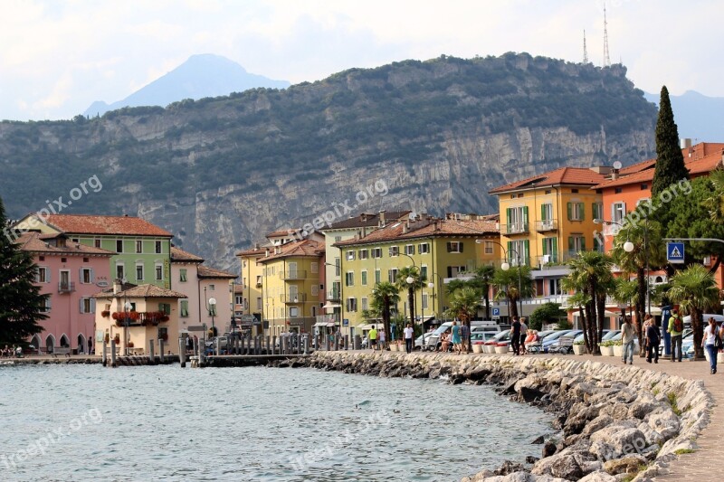 Italy Garda Torbole Mountains Boats