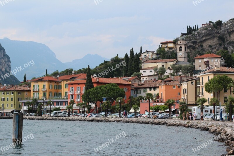 Italy Garda Torbole Mountains Boats