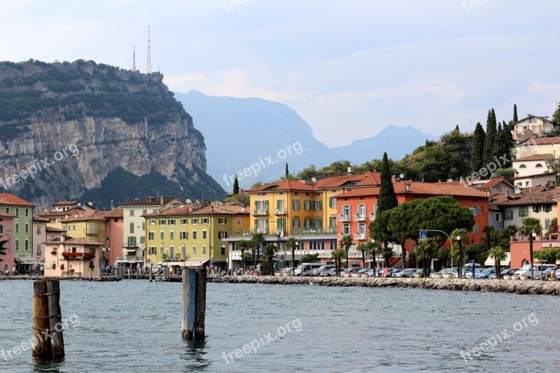 Italy Garda Torbole Mountains Boats