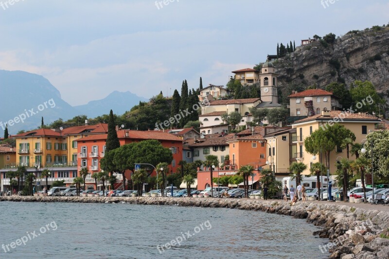 Italy Garda Torbole Mountains Boats