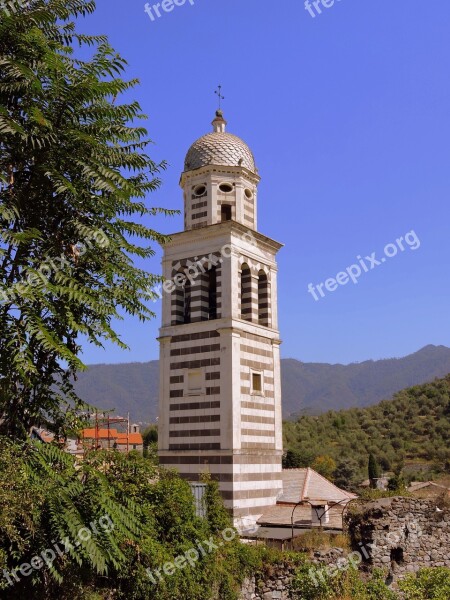 Campanile Sky Green Liguria Italy