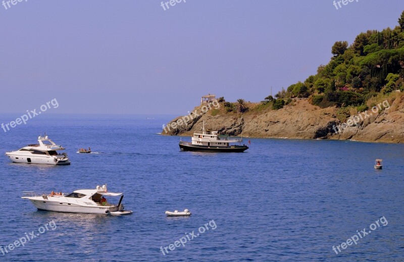 Boats Sea Mountain Water Costa