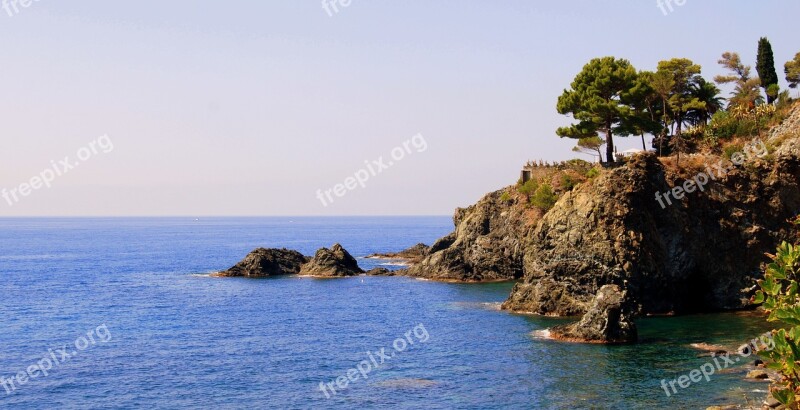 Cliff Sea Mountain Water Rocks