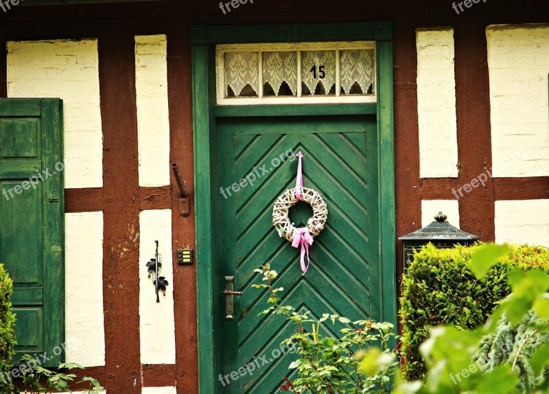 Door Truss Wooden Door Wreath Fachwerkhaus