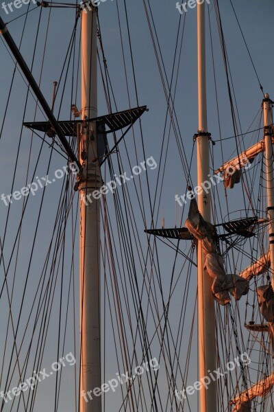 Netherlands Harlingen Sunset Sail Mast