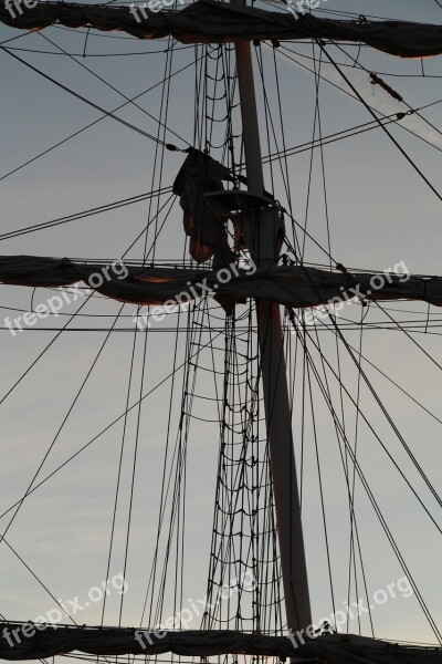 Netherlands Harlingen Sunset Sail Mast