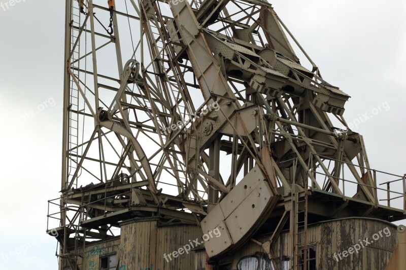 Belgium Antwerp Harbour Cranes Abandoned