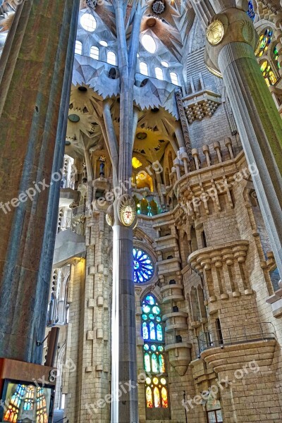 Familia Segrada Cathedral Basilica Ceiling Barcelona